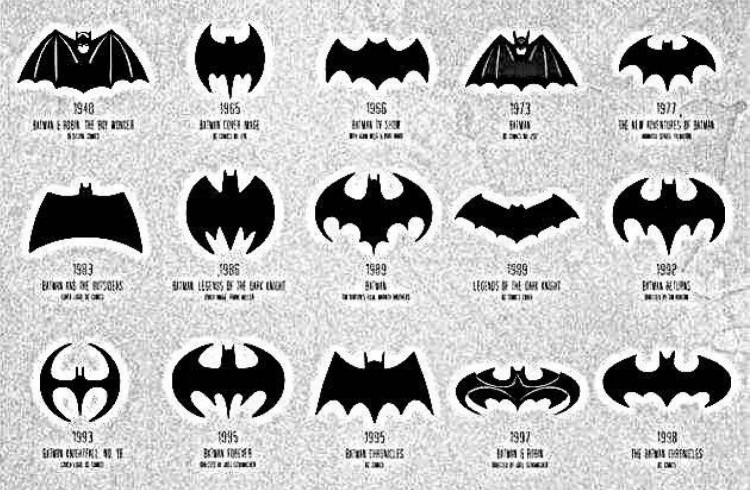 蝙蝠侠图标进化史 - 演界网,中国首家演示设计交易平台