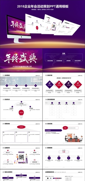 2018企業(yè)年終答謝會通用PPT模板