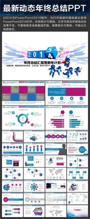 2015商務通用總結PPT模版