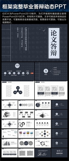 框架完整的論文答辯課題匯報PPT模版