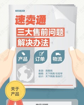 【演界信息圖表】扁平化風(fēng)格-速賣(mài)通三大售前問(wèn)題解決辦法