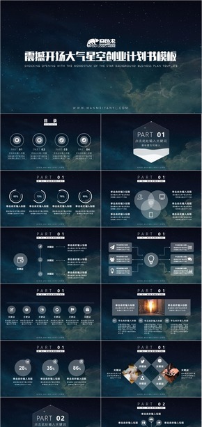 震撼開場大氣星空創(chuàng)業(yè)計劃書模板