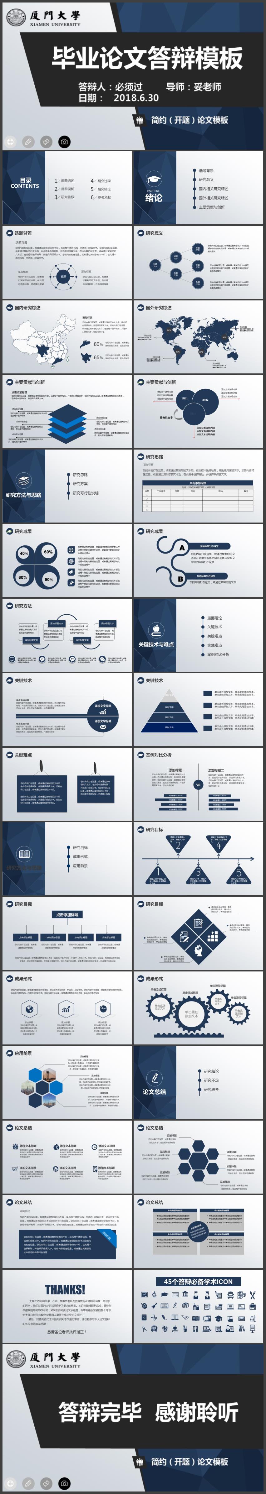 簡(jiǎn)約時(shí)尚框架完整畢業(yè)論文答辯畢業(yè)答辯通用PPT模板