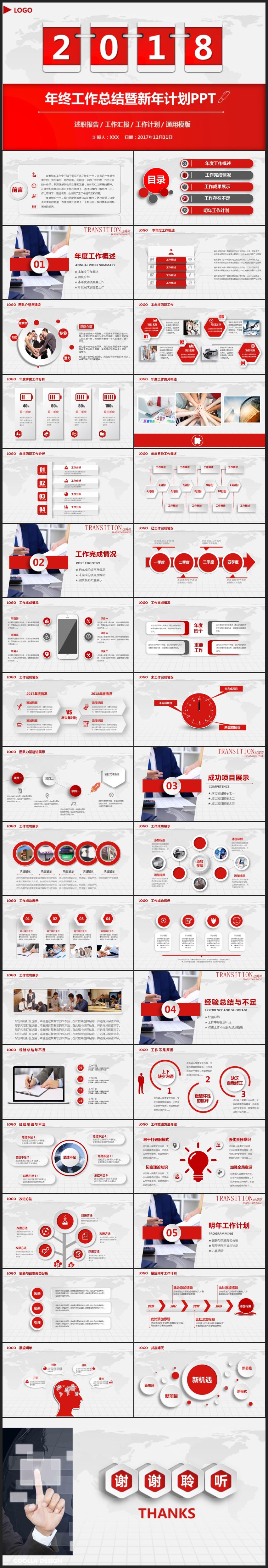 2018框架完整微立體年中工作總結(jié)通用PPT模板