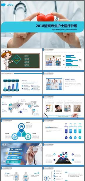 最新藍(lán)色醫(yī)療機(jī)構(gòu)護(hù)士匯報工作總結(jié)報告通用ppt模板