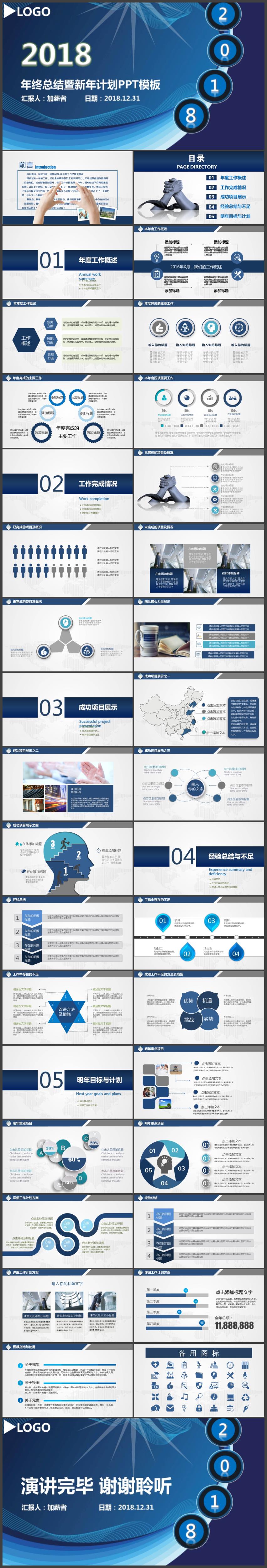2018大氣簡約工作總結(jié)暨年終總結(jié)通用PPT模板