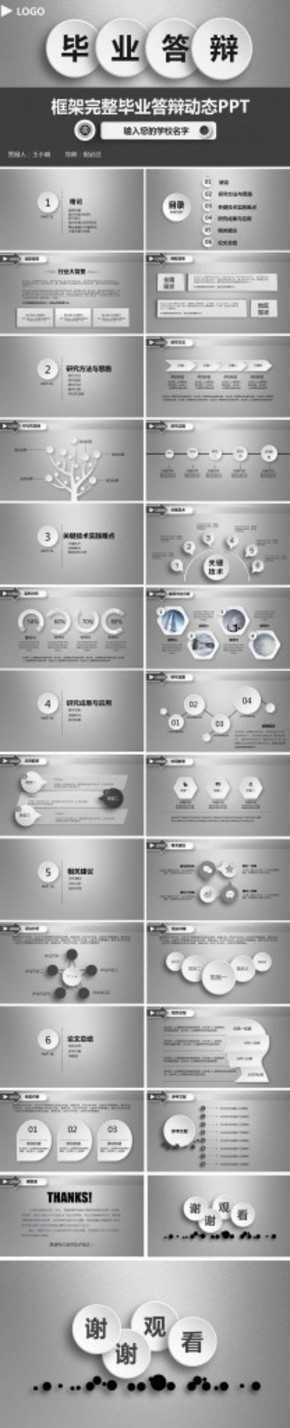 最新框架完整的論文答辯課題匯報PPT