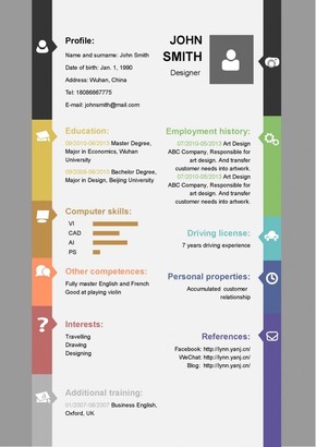 WORD中英文個(gè)人簡歷模板 RESUME