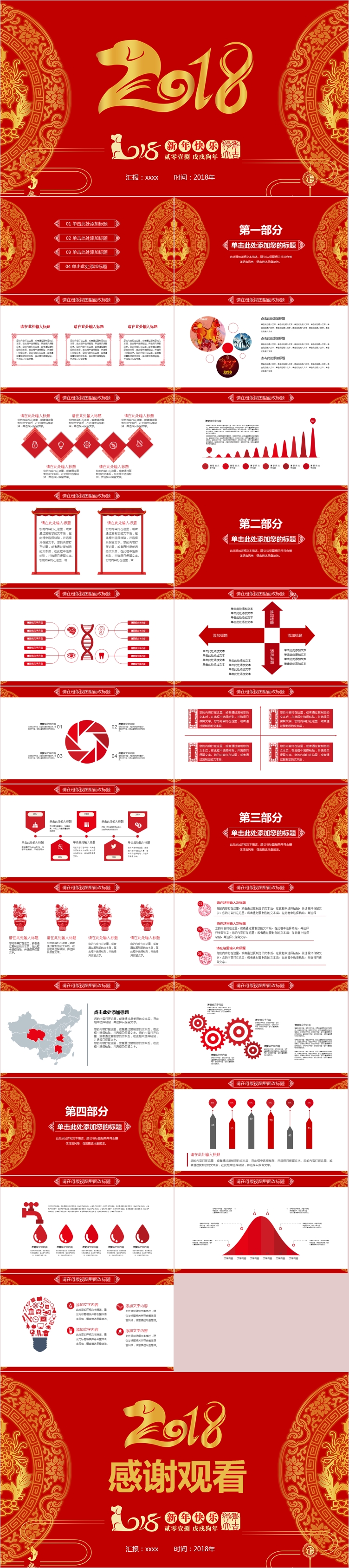 2018狗年喜慶年終總結(jié)動(dòng)態(tài)PPT模板狗年年終總結(jié)ppt模板素材下載