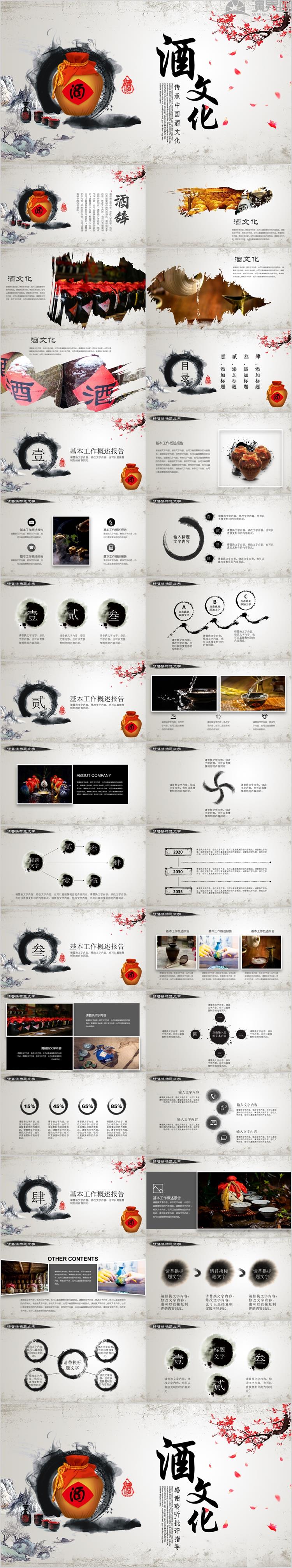 復(fù)古中國風(fēng)酒壇白酒傳統(tǒng)釀酒工藝酒文化PPT模板