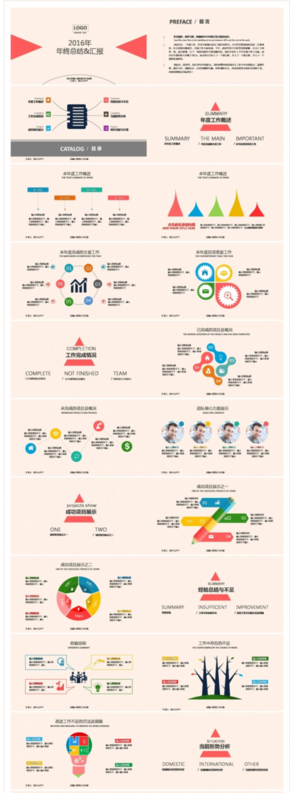 扁平化簡潔年終總結(jié)匯報(bào)PPT模板