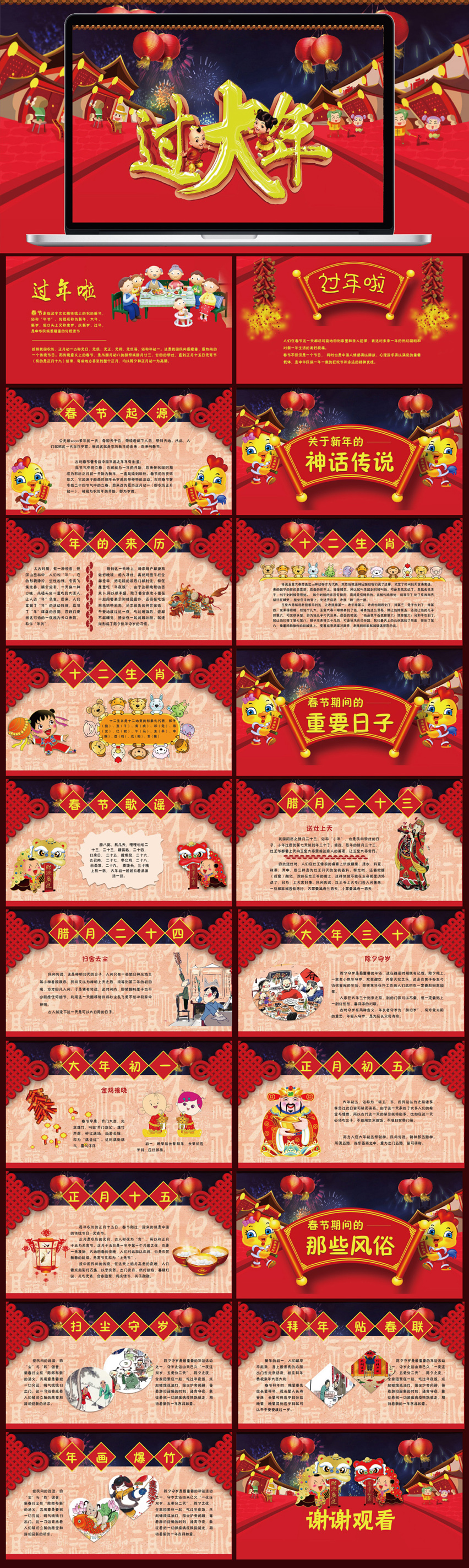 【传统节日ppt模板】【陈小幺出品】幼儿园传统节日–