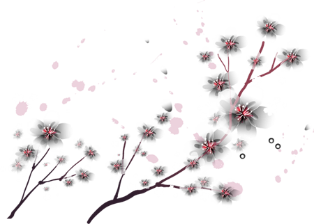 卡通手繪桃花枝