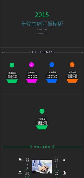2015年扁平風(fēng)年終總結(jié)報(bào)告PPT模版