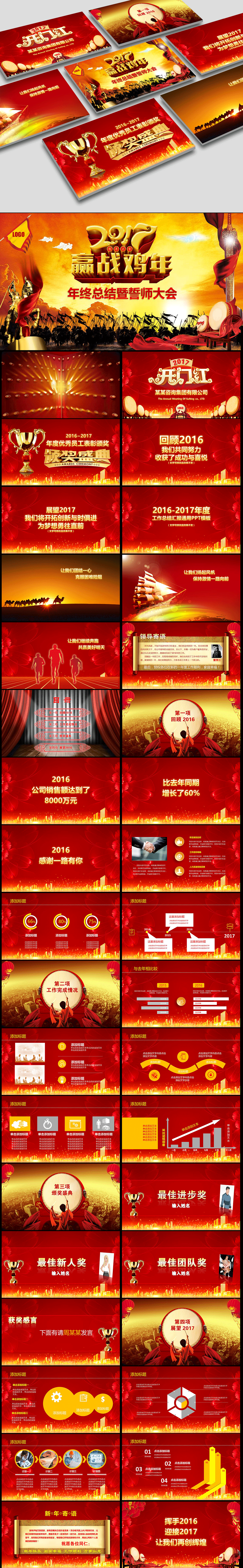 2017贏戰(zhàn)雞年企業(yè)年會總結(jié)頒獎晚會模板