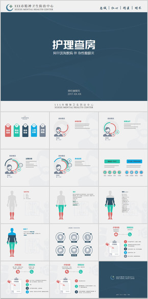 清新扁平 醫(yī)療護(hù)理查房 PPT模板