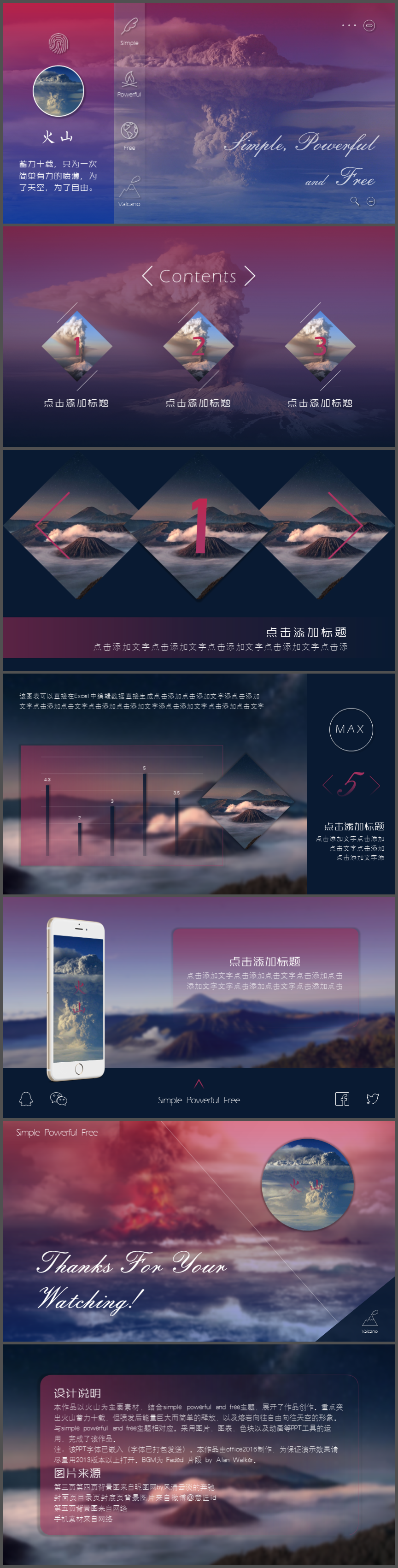 創(chuàng)意火山PPT
