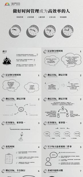 簡(jiǎn)約手繪風(fēng)時(shí)間管理四象限課程培訓(xùn) 企業(yè)培訓(xùn)PPT