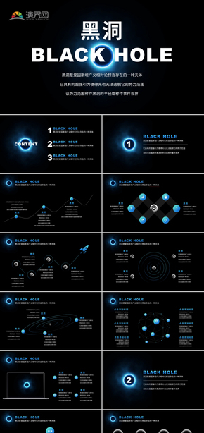 黑洞BlackHole宇宙探索天文科學(xué)科技PPT模板