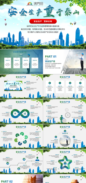 安全生產月企業(yè)安全生產計劃建筑工程PPT模板