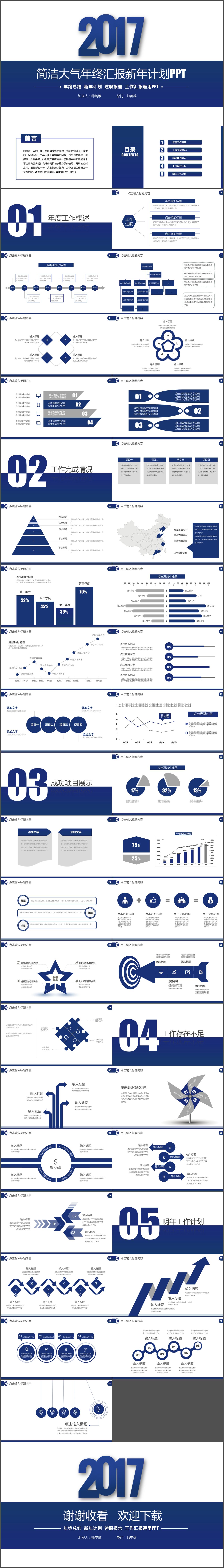 簡潔大氣藍(lán) 年終匯報(bào) 新年計(jì)劃ppt