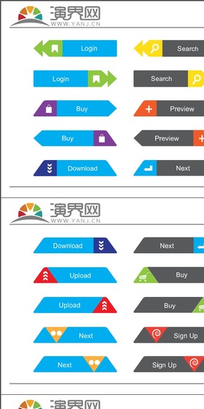 可編輯矢量扁平交互按鍵及網(wǎng)頁(yè)素材