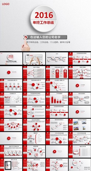 2016年終總結述職報告微立體PPT模板