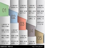 彩色微立體PPT圖表