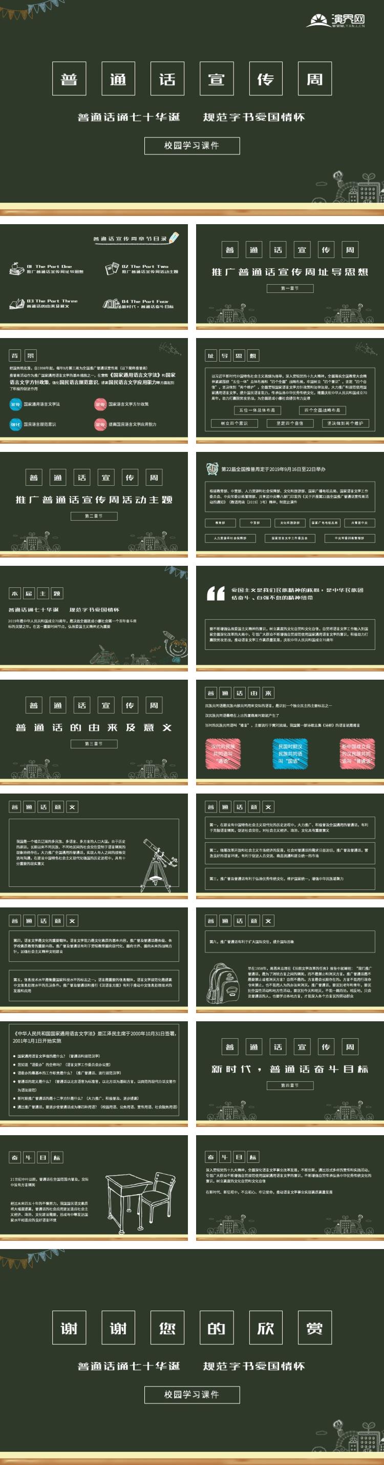 22屆普通話宣傳周校園學(xué)習(xí)課件