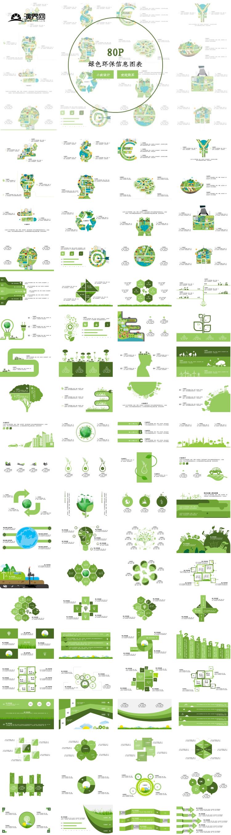綠色環(huán)保ppt圖表信息圖表
