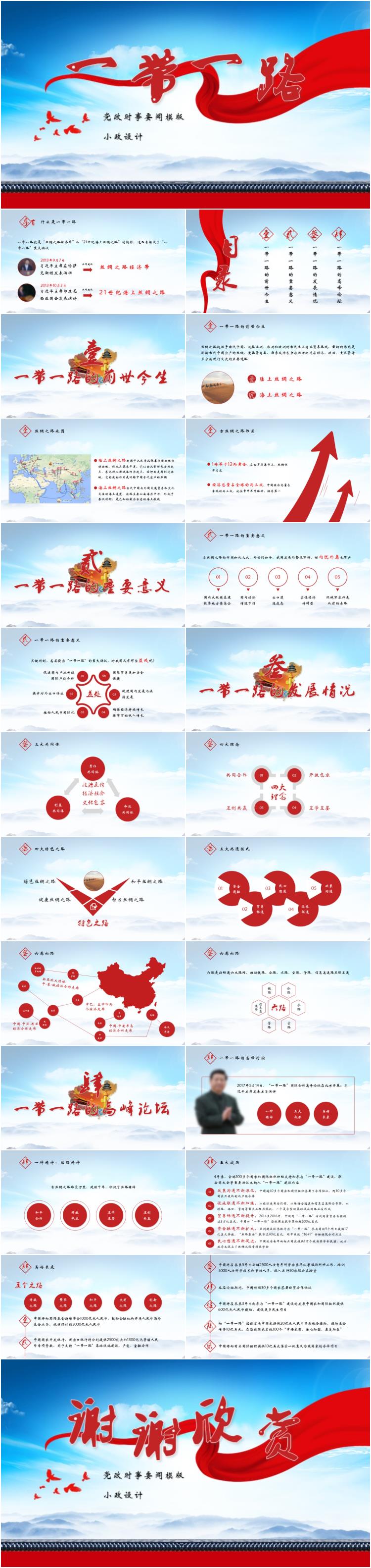 內(nèi)容完整一帶一路知識點黨建培訓(xùn)模版