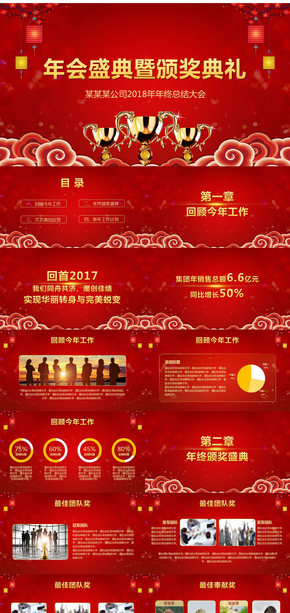 【中國紅】2018年年會盛典暨頒獎(jiǎng)典禮PPT模板