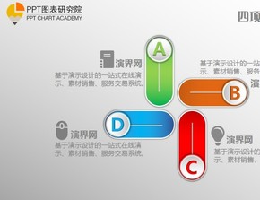 四項(xiàng)并列清新圖表