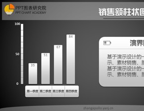 商務銷售額柱狀圖質感圖表