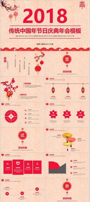 【傳統中國年】節(jié)日慶典企業(yè)年會年終總結部門匯報員工頒獎模板