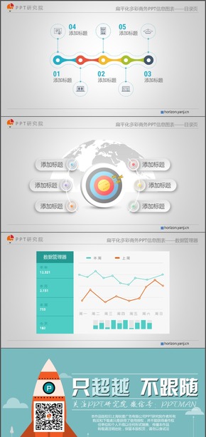 扁平化商務PPT信息圖表