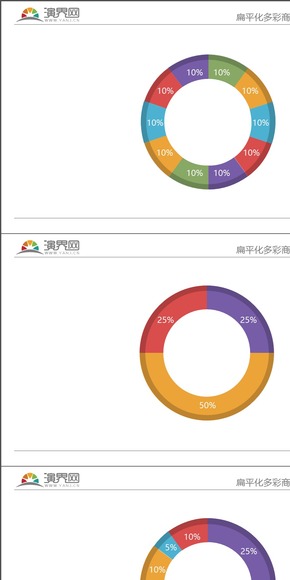 扁平化多彩商務PPT信息圖表