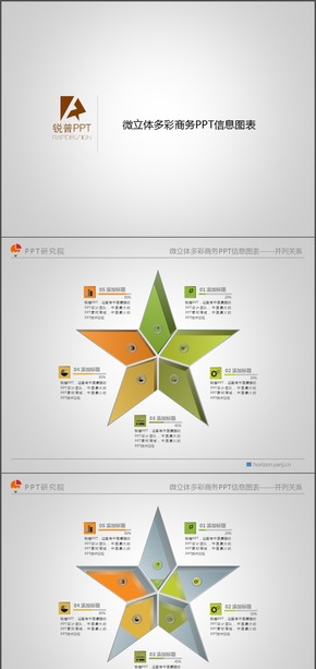 05微立體多彩商務PPT信息圖表——并列關系