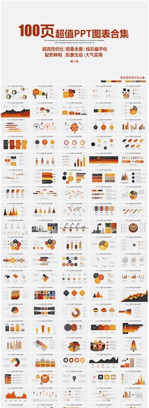 100頁(yè)超值炫彩扁平化歐美風(fēng)PPT圖表大合集