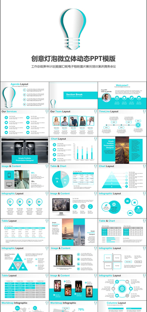 創(chuàng)意燈泡微立體工作總結(jié)商業(yè)創(chuàng)業(yè)計劃書動態(tài)PPT模版