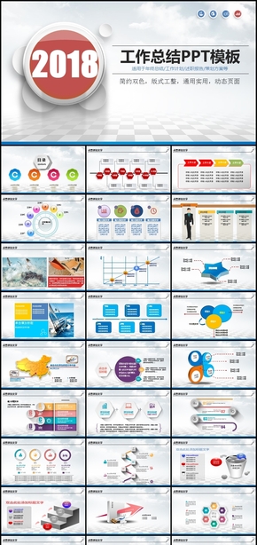 2018工作總結PPT模板