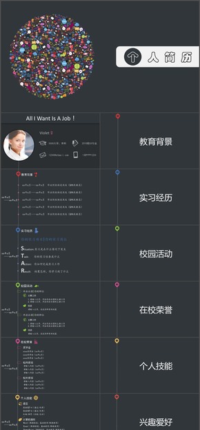 簡潔圖標(biāo)簡歷PPT