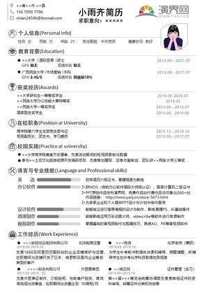 簡潔大方個人簡歷工作簡歷應聘模板