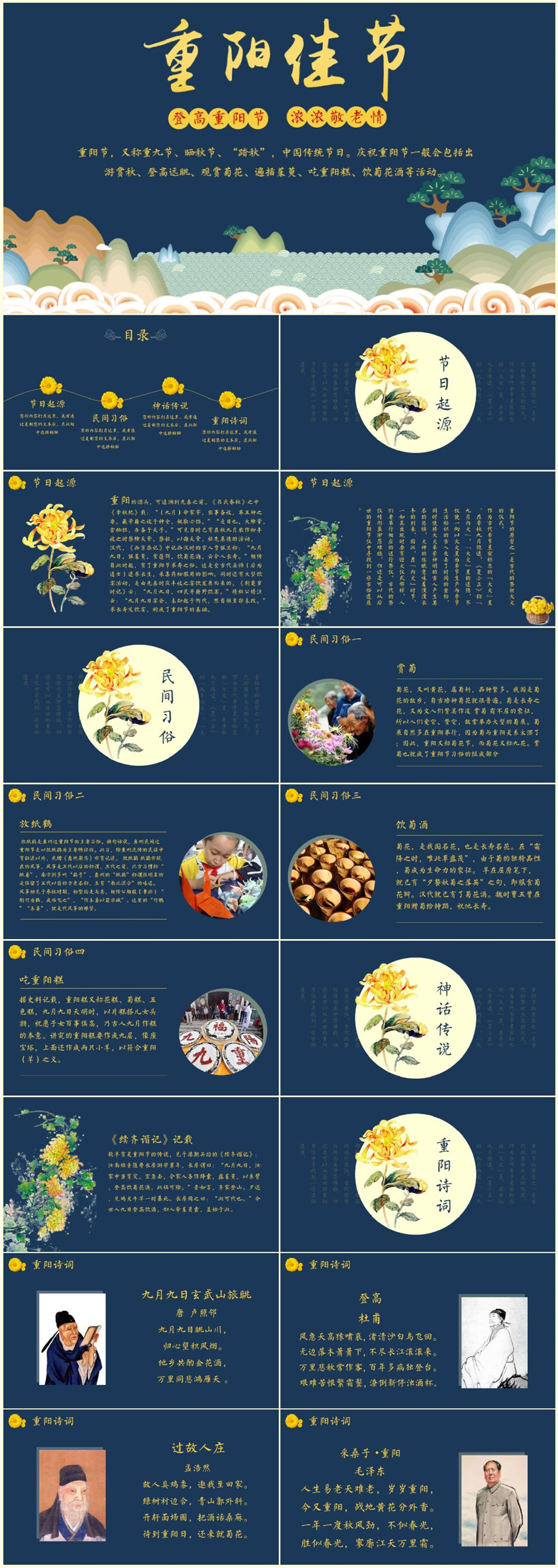 重陽(yáng)節(jié)小學(xué)主題班會(huì)PPT習(xí)俗介紹