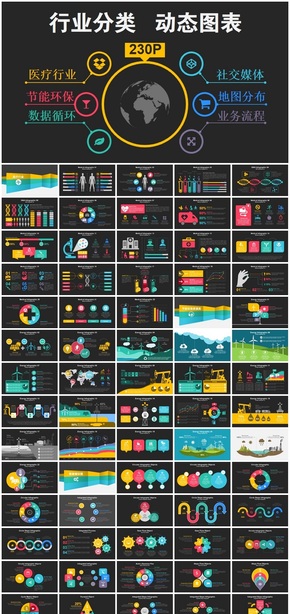 230P歐式商務(wù)數(shù)據(jù)統(tǒng)計(jì)動態(tài)PPT圖表大全