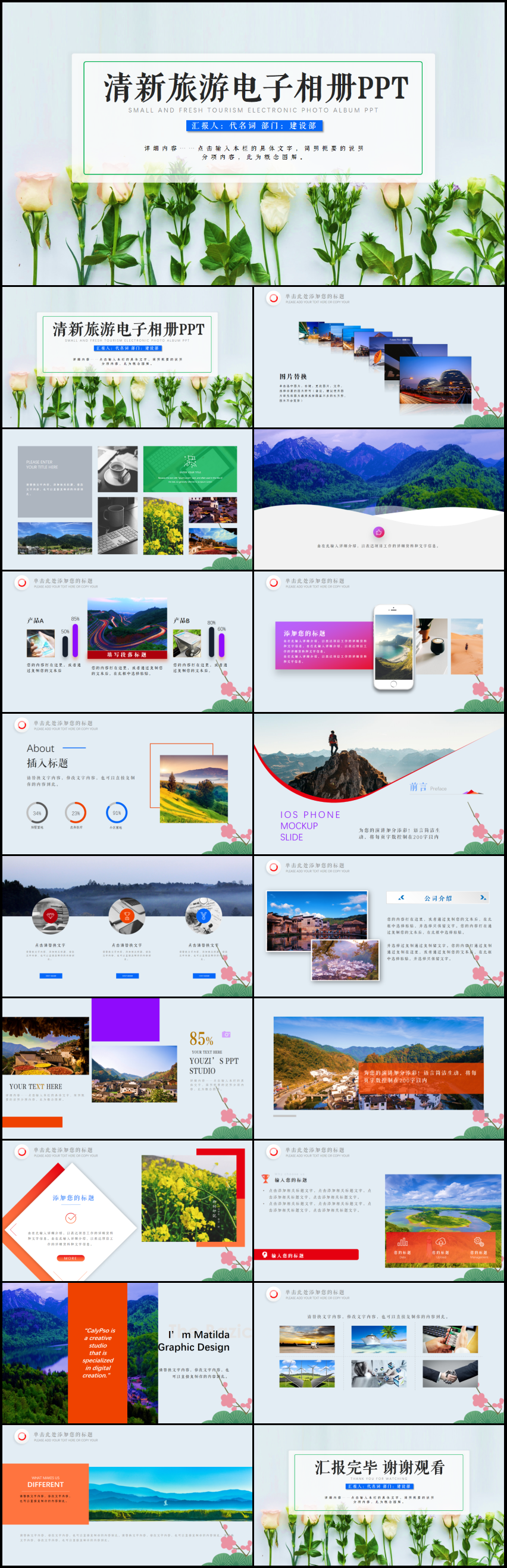 世界那么大我想去看看旅游電子相冊ppt模板