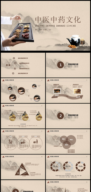 簡約中醫(yī)文化暨工作匯報PPT模板