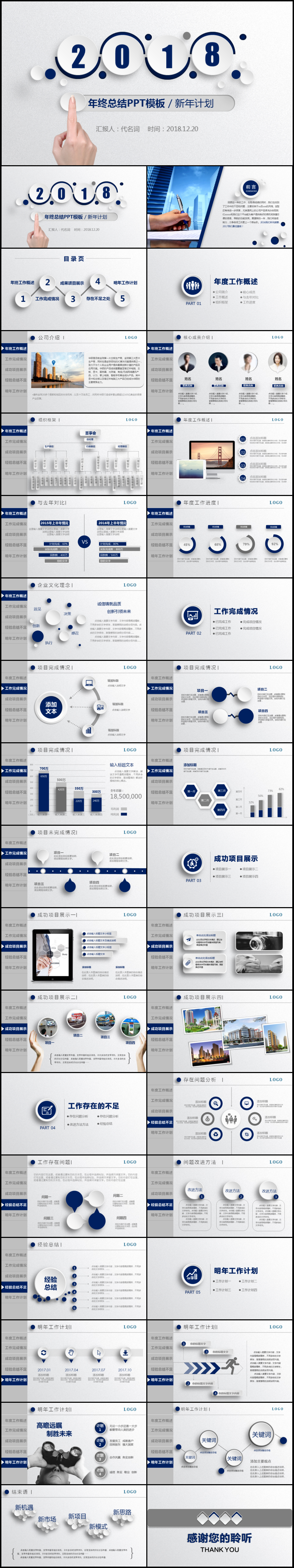 商務(wù)2018年工作總結(jié)年終總結(jié)通用PPT模板