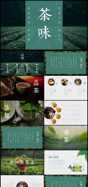 中國(guó)風(fēng)簡(jiǎn)約茶味通用PPT模板