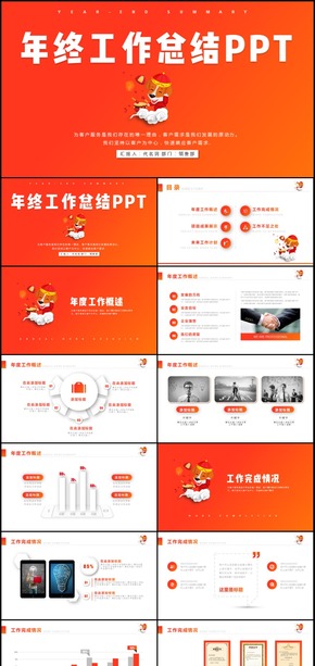 2018年企業(yè)年終報告總結工作計劃ppt模板